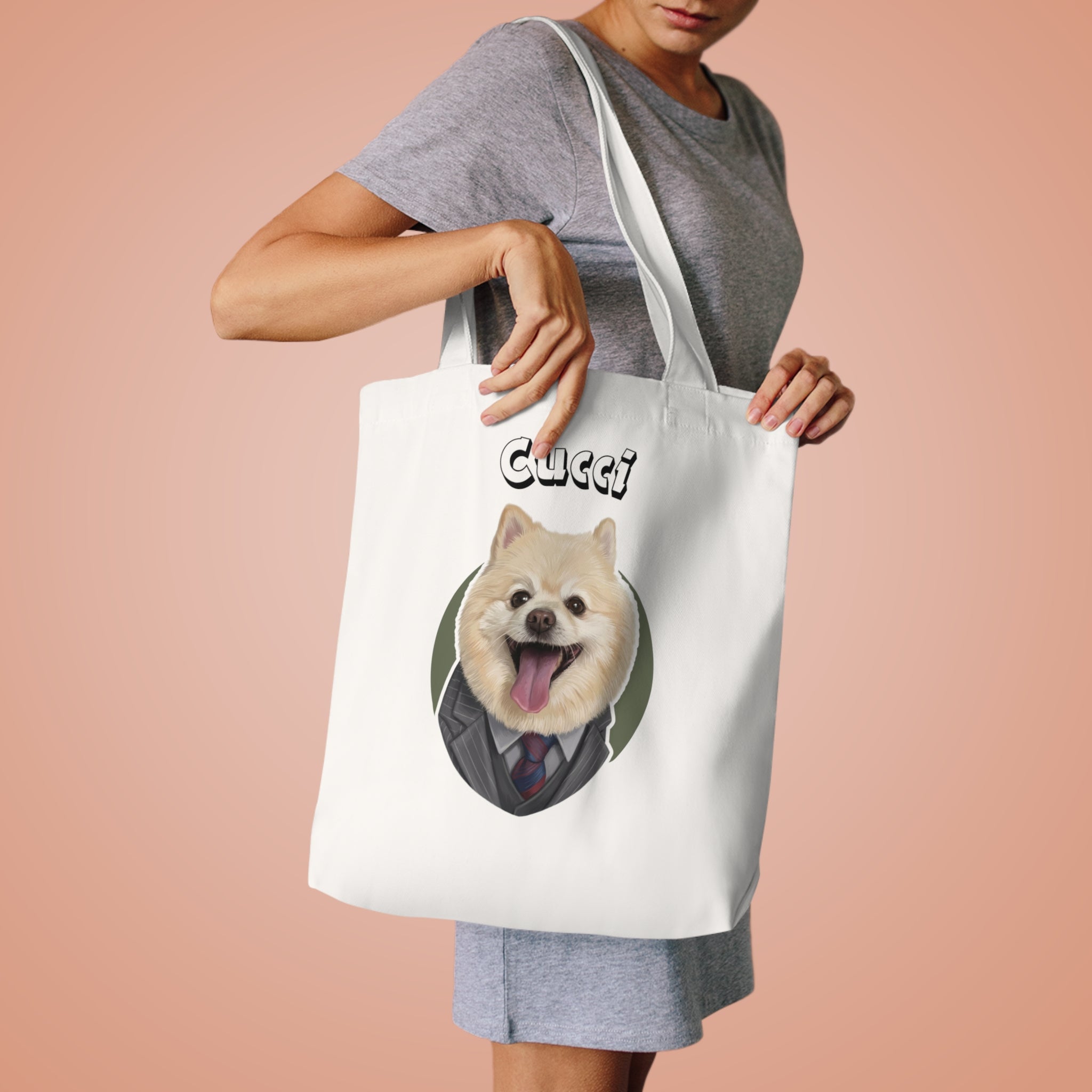(Cucci) Personalized Dog Lover Tote Bag