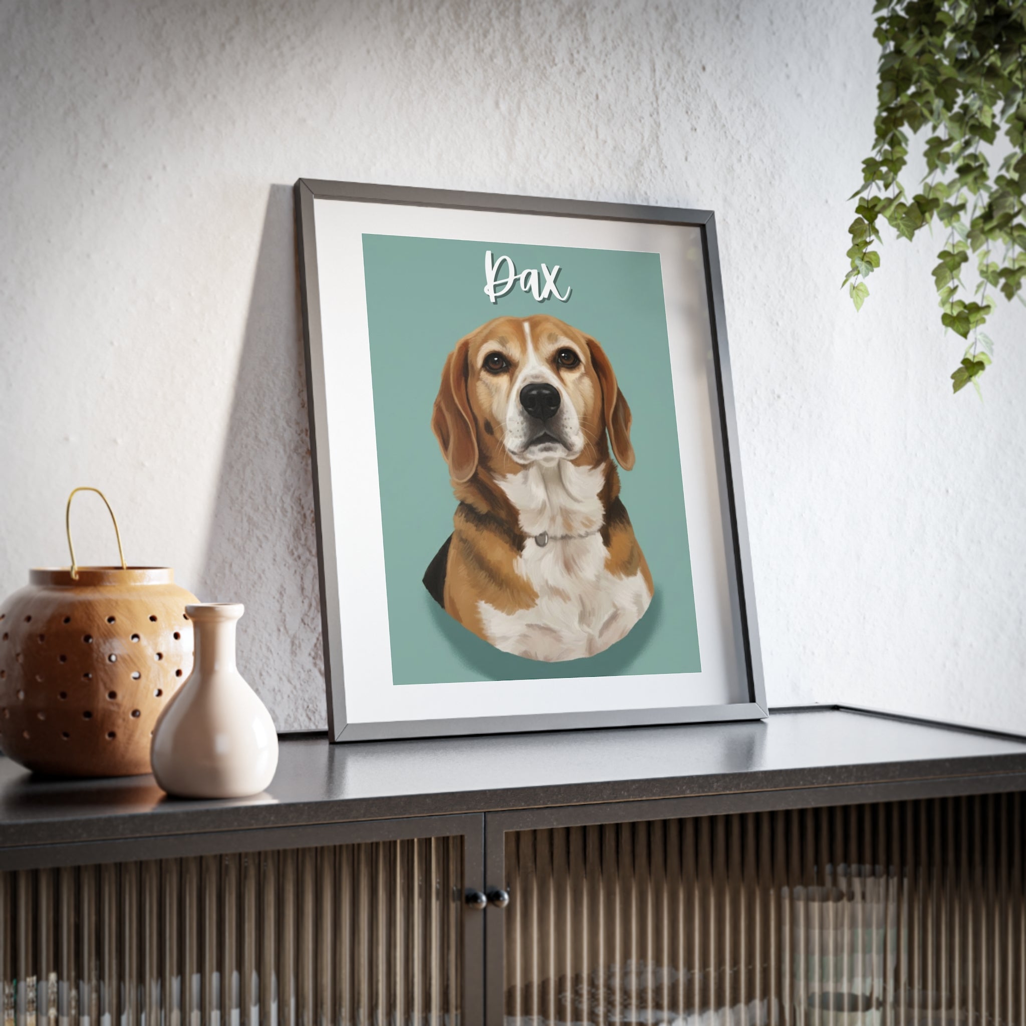 (Dax) Playful Dog Framed Poster