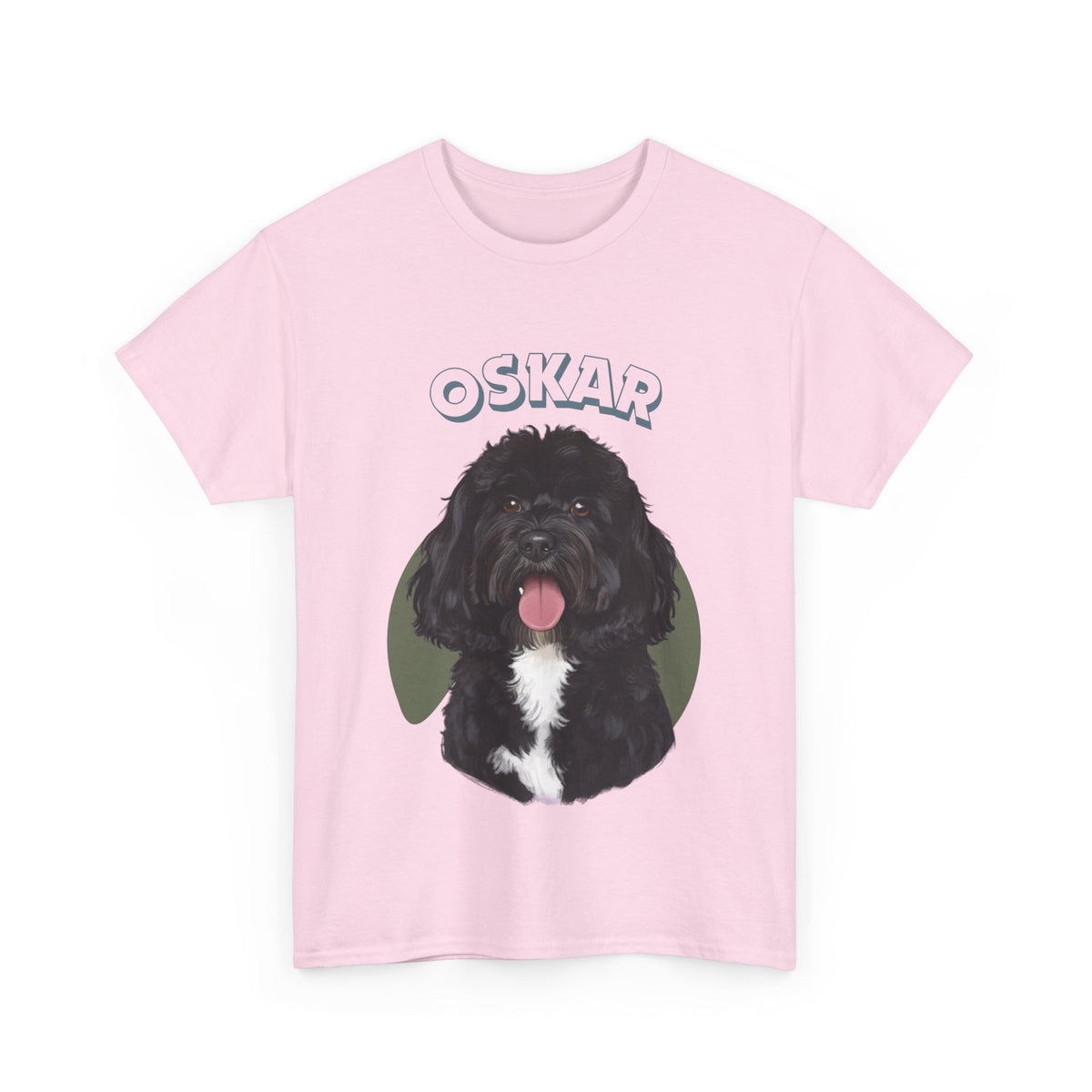 (Oskar) Whimsical Dog Portrait Tee Shirt