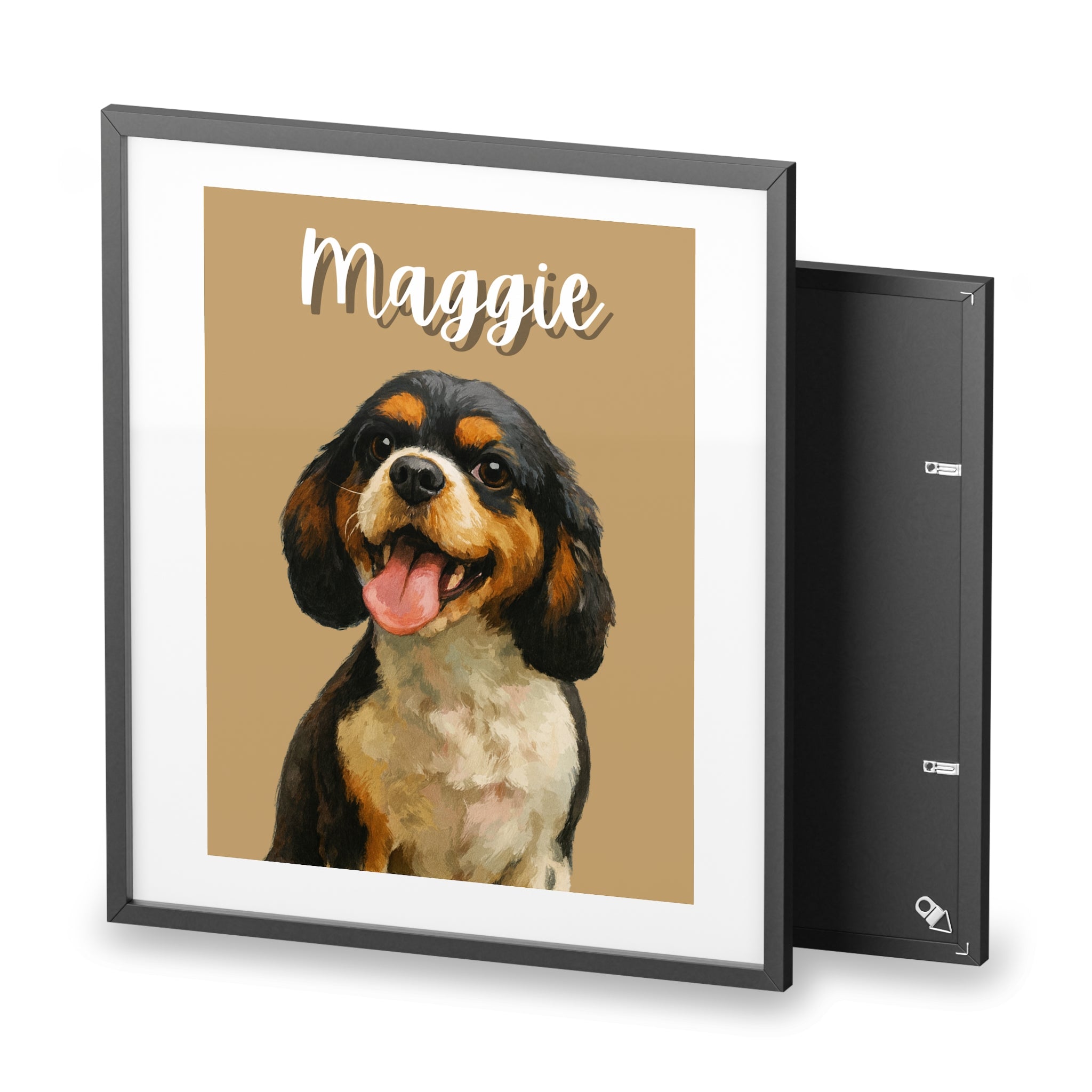 (Maggie) Playful Dog Framed Poster