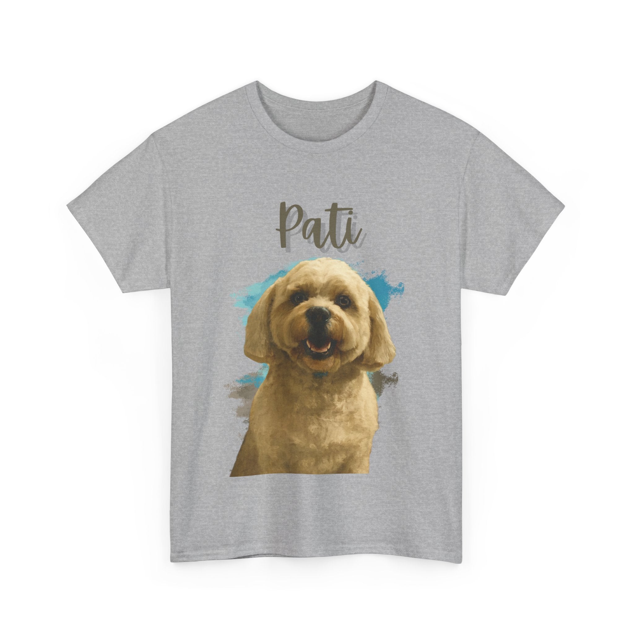 (Pati) Whimsical Dog Portrait Tee Shirt