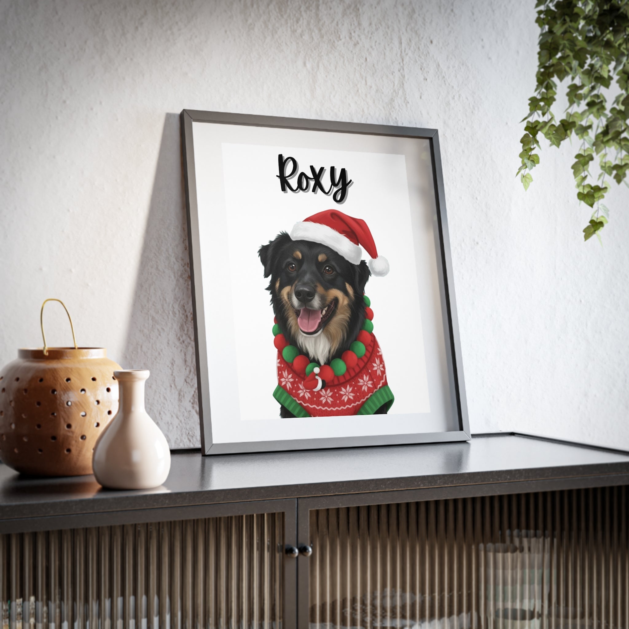 (Roxy) Playful Dog Framed Poster