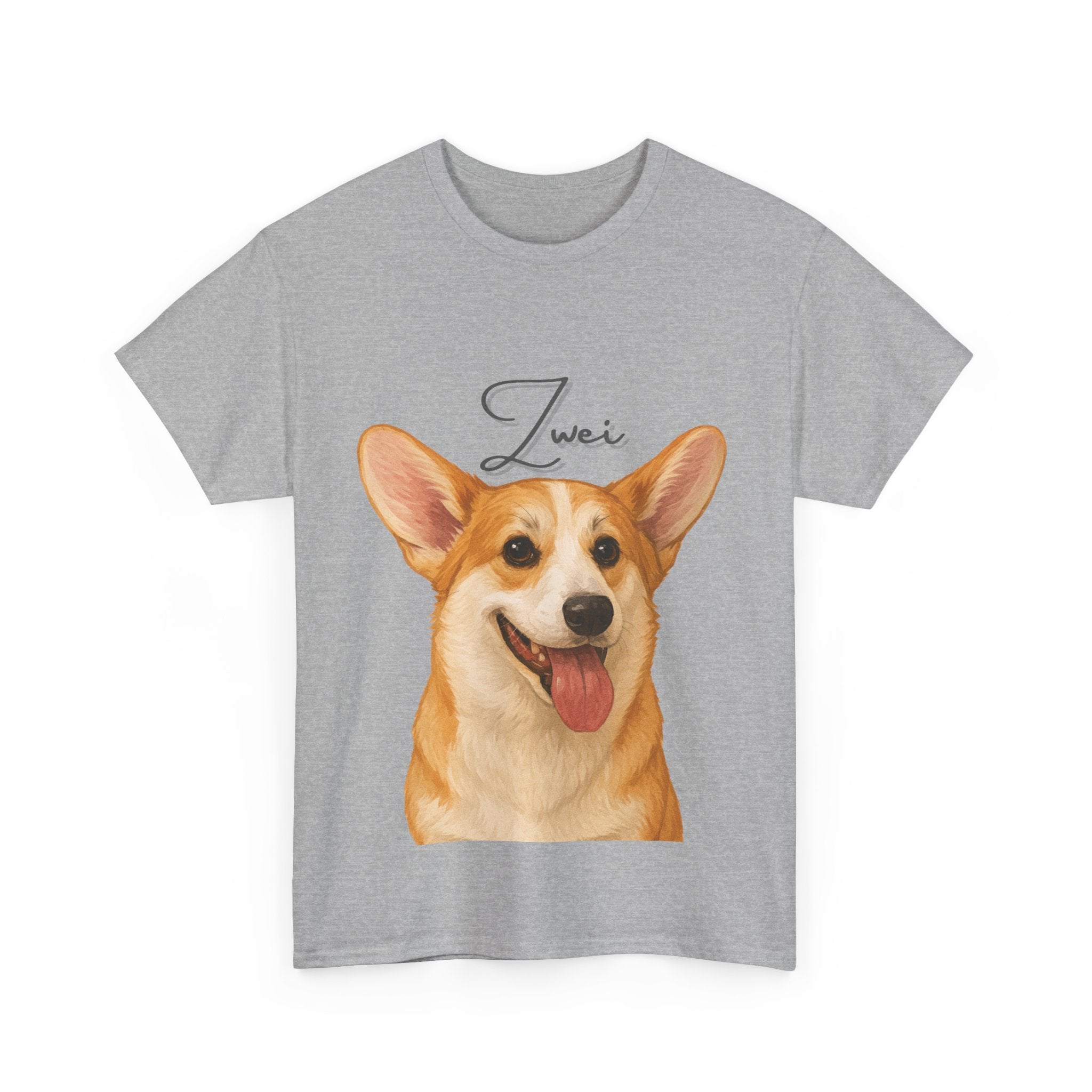 (Zwei) Whimsical Dog Portrait Tee Shirt