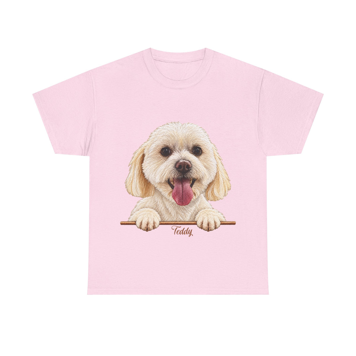 (Teddy) Whimsical Dog Portrait Tee Shirt