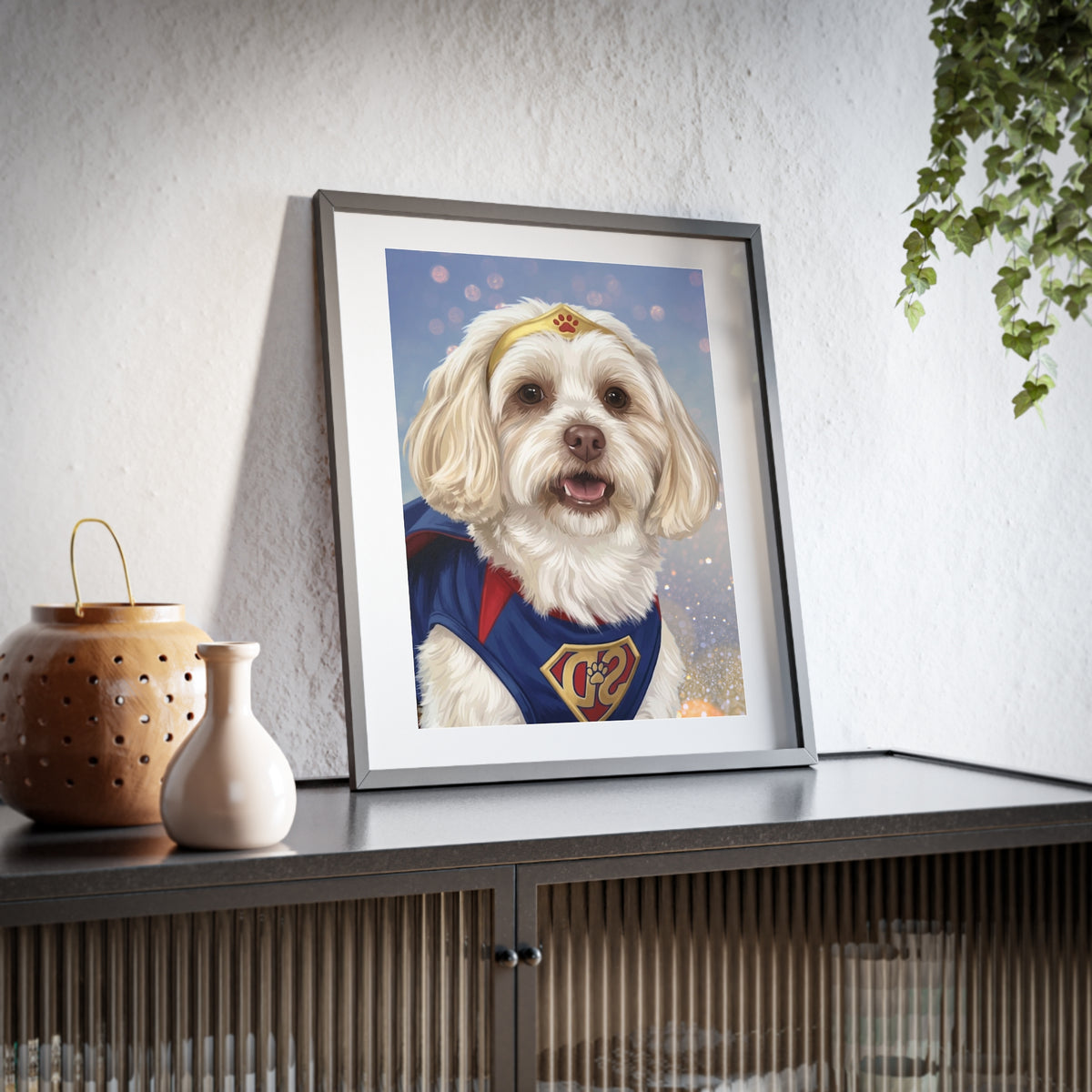 (Millie) Playful Dog Framed Poster