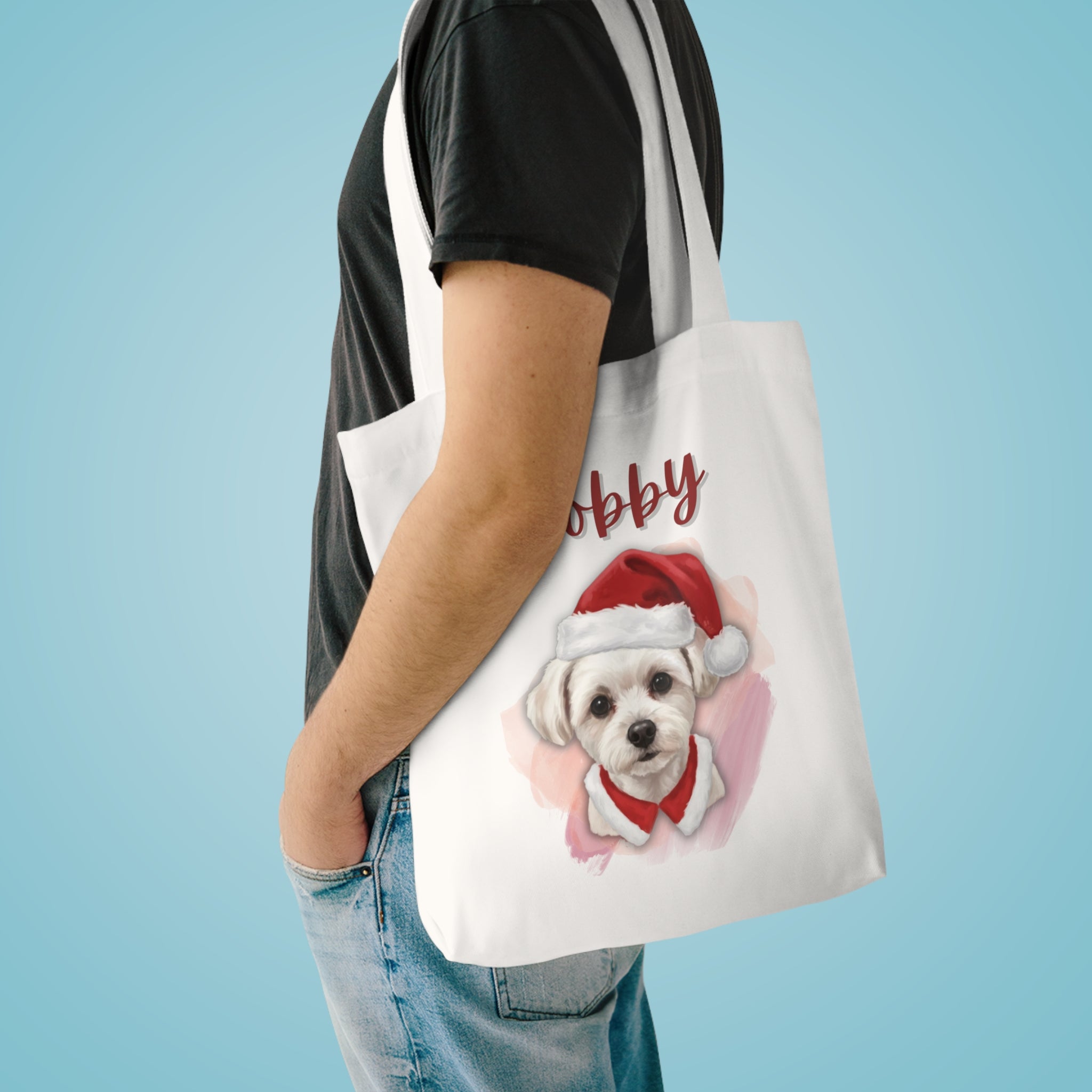 (Bobby) Personalized Dog Lover Tote Bag