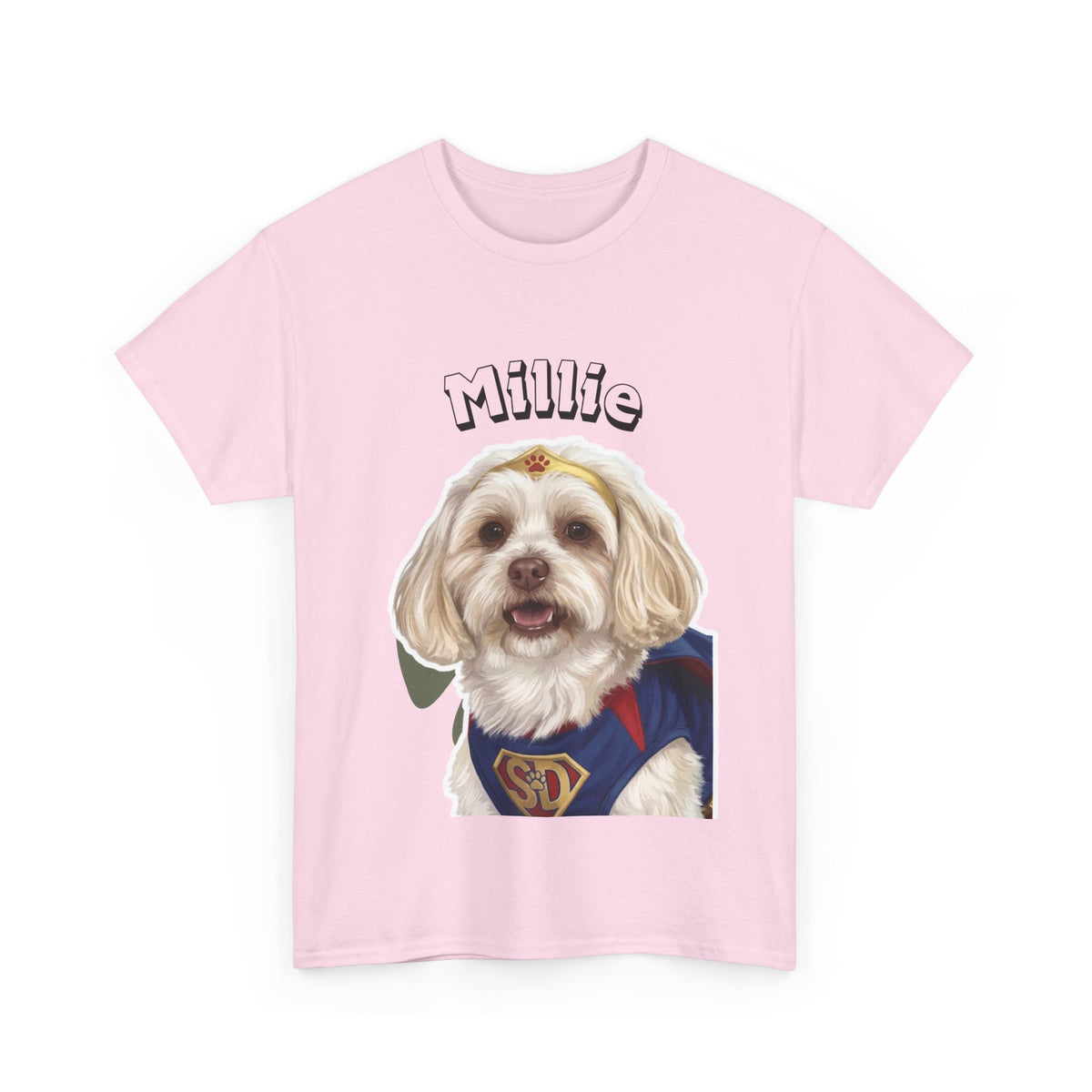 (Millie) Whimsical Dog Portrait Tee Shirt