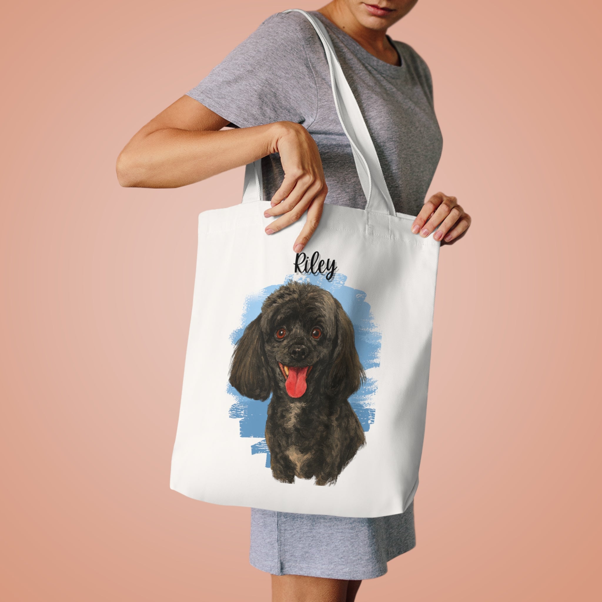 (Riley) Personalized Dog Lover Tote Bag