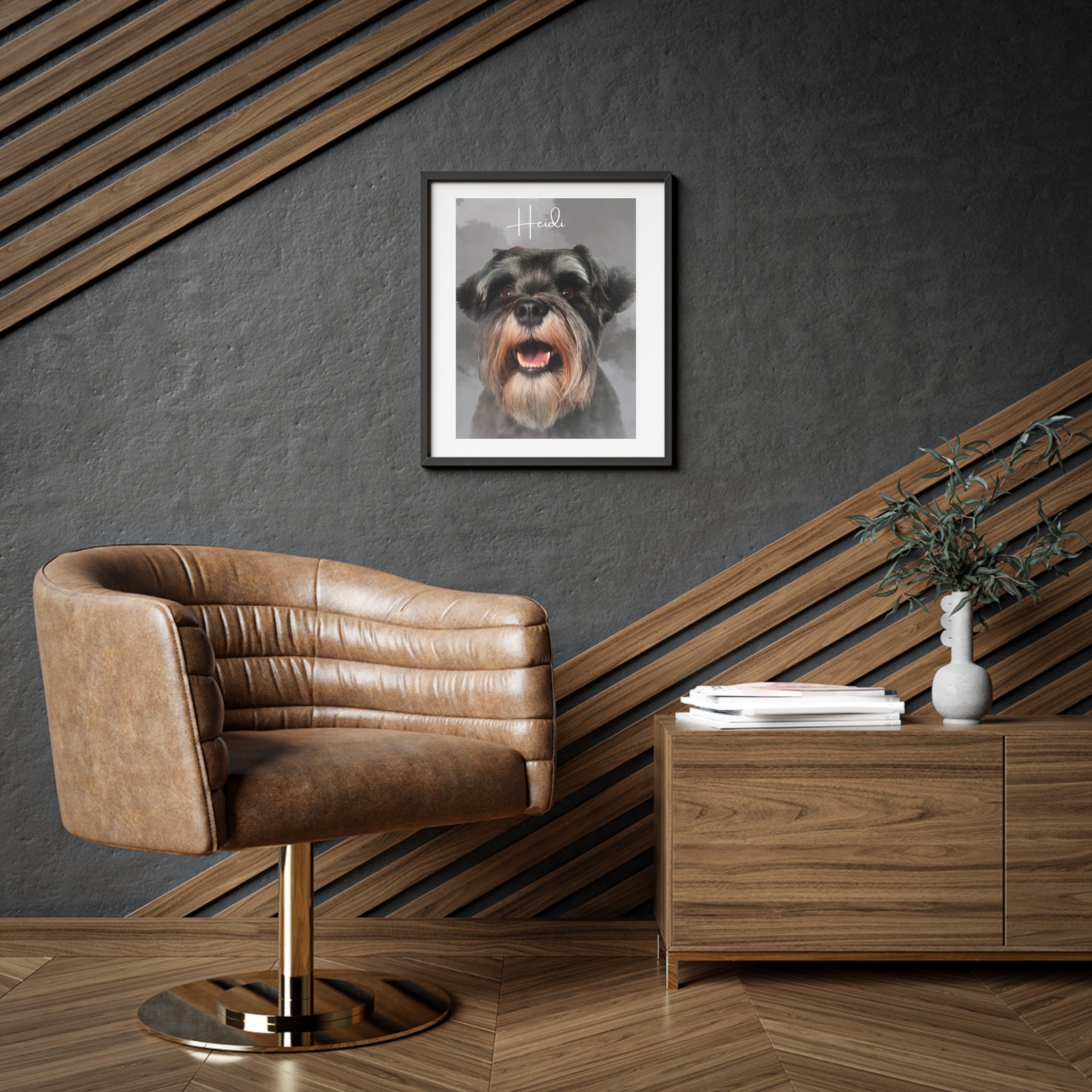 (Heidi) Playful Dog Framed Poster