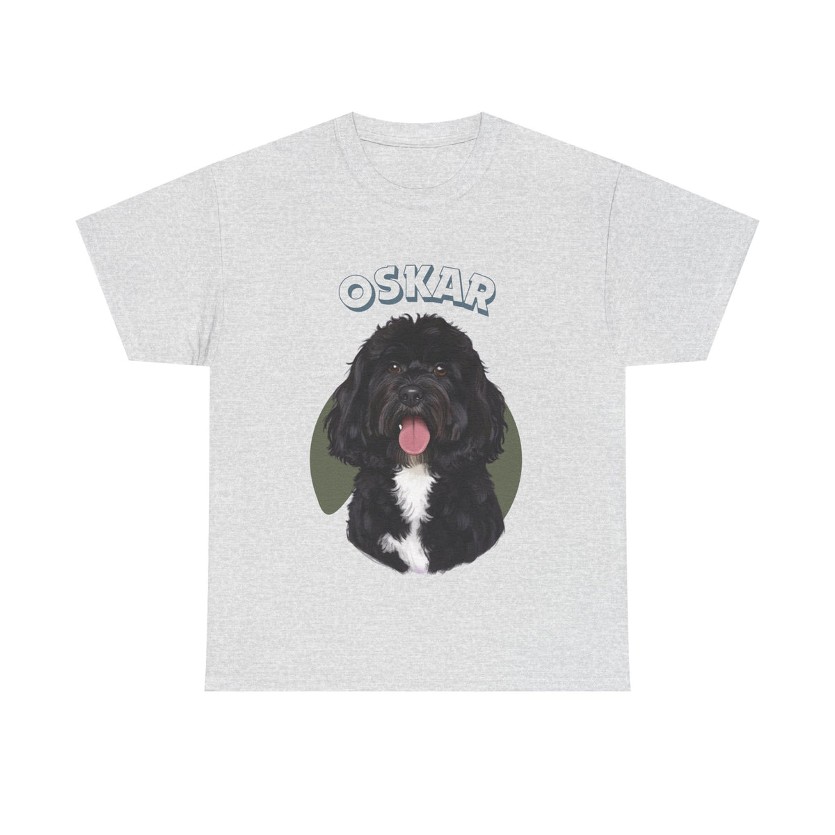 (Oskar) Whimsical Dog Portrait Tee Shirt