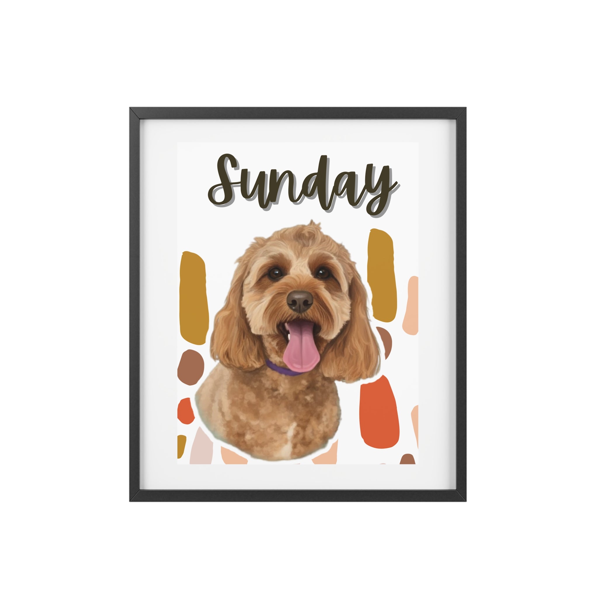 (Sunday) Playful Dog Framed Poster