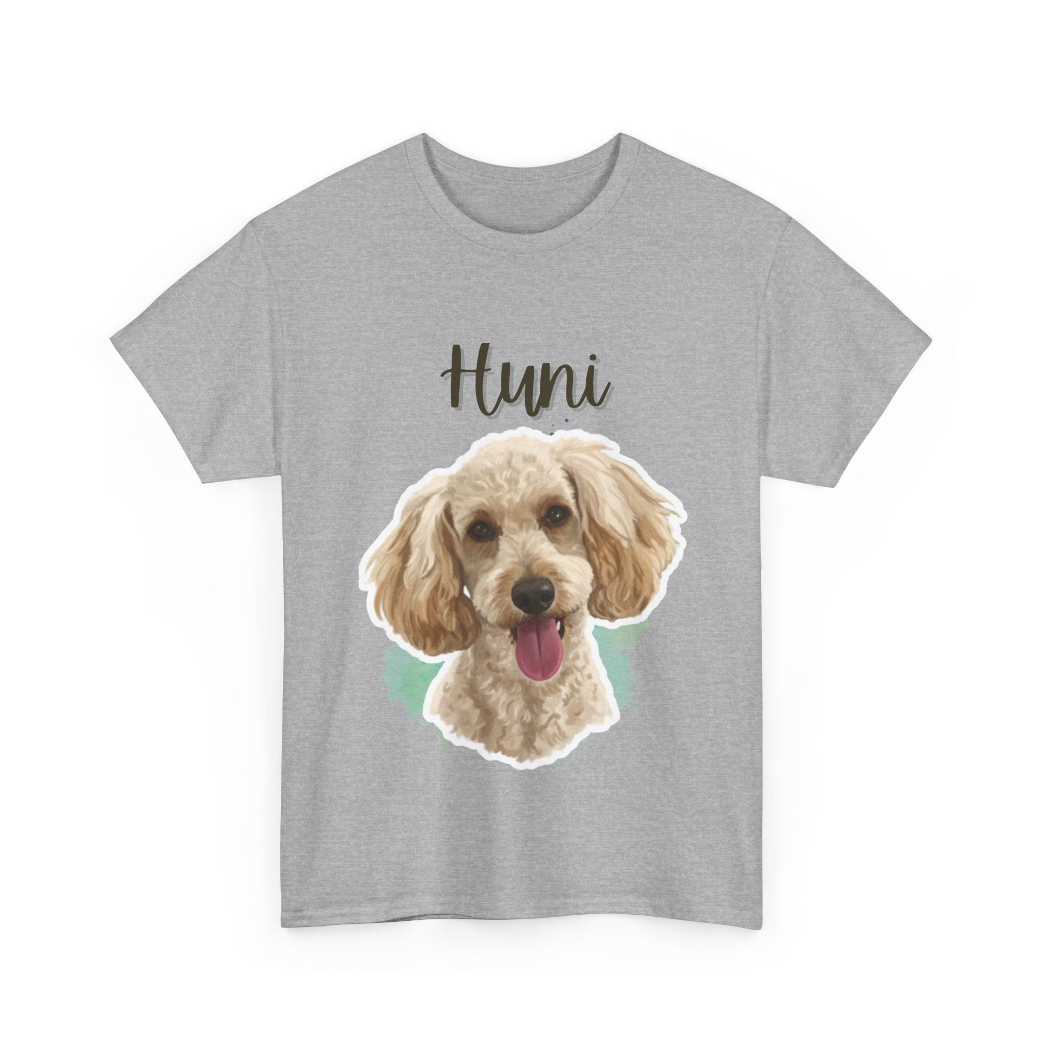(Huni) Whimsical Dog Portrait Tee Shirt