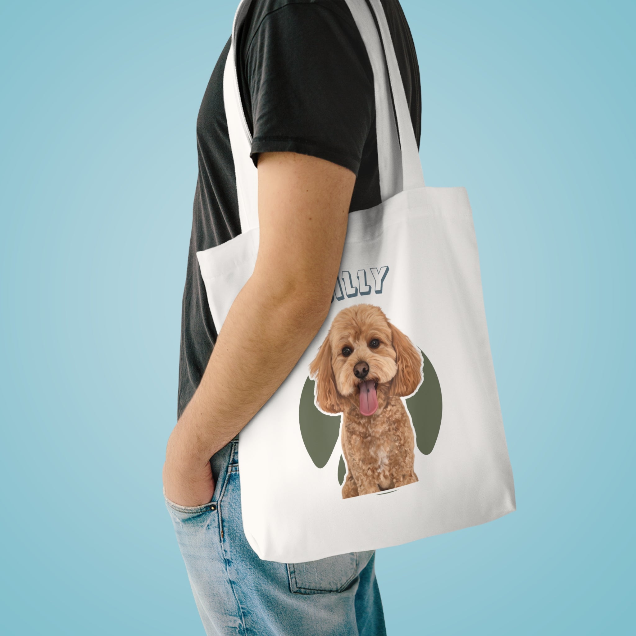 (Billy) Personalized Dog Lover Tote Bag