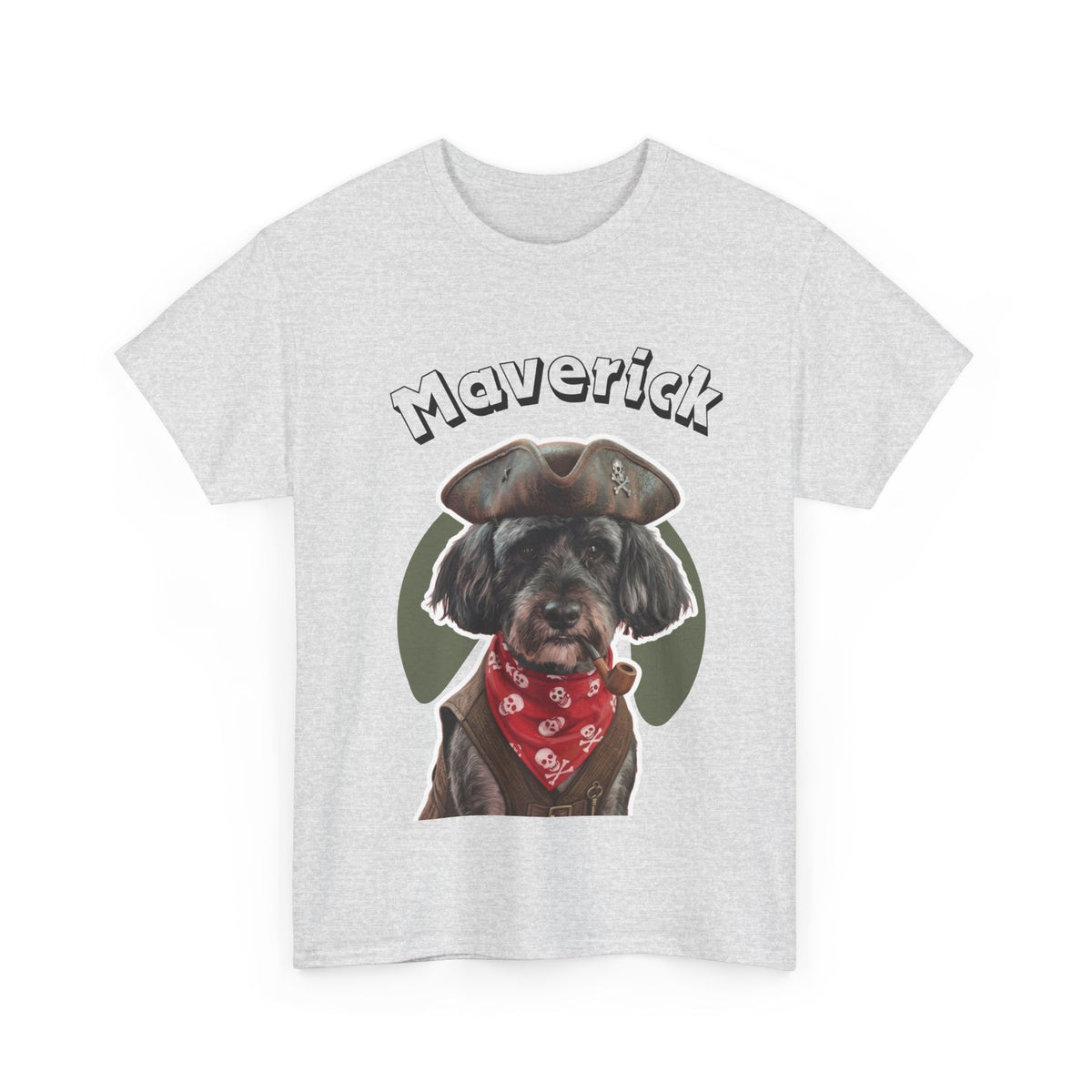 (Maverick) Whimsical Dog Portrait Tee Shirt