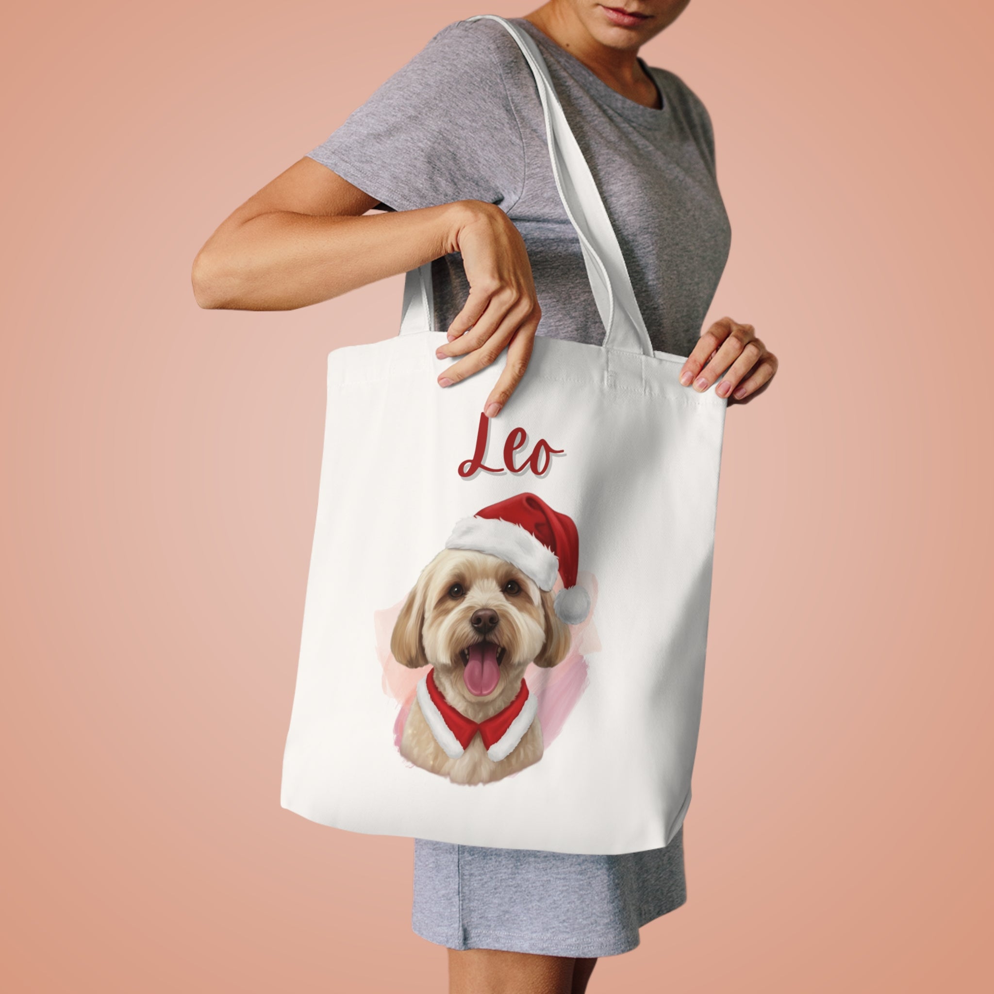 (Leo) Personalized Dog Lover Tote Bag