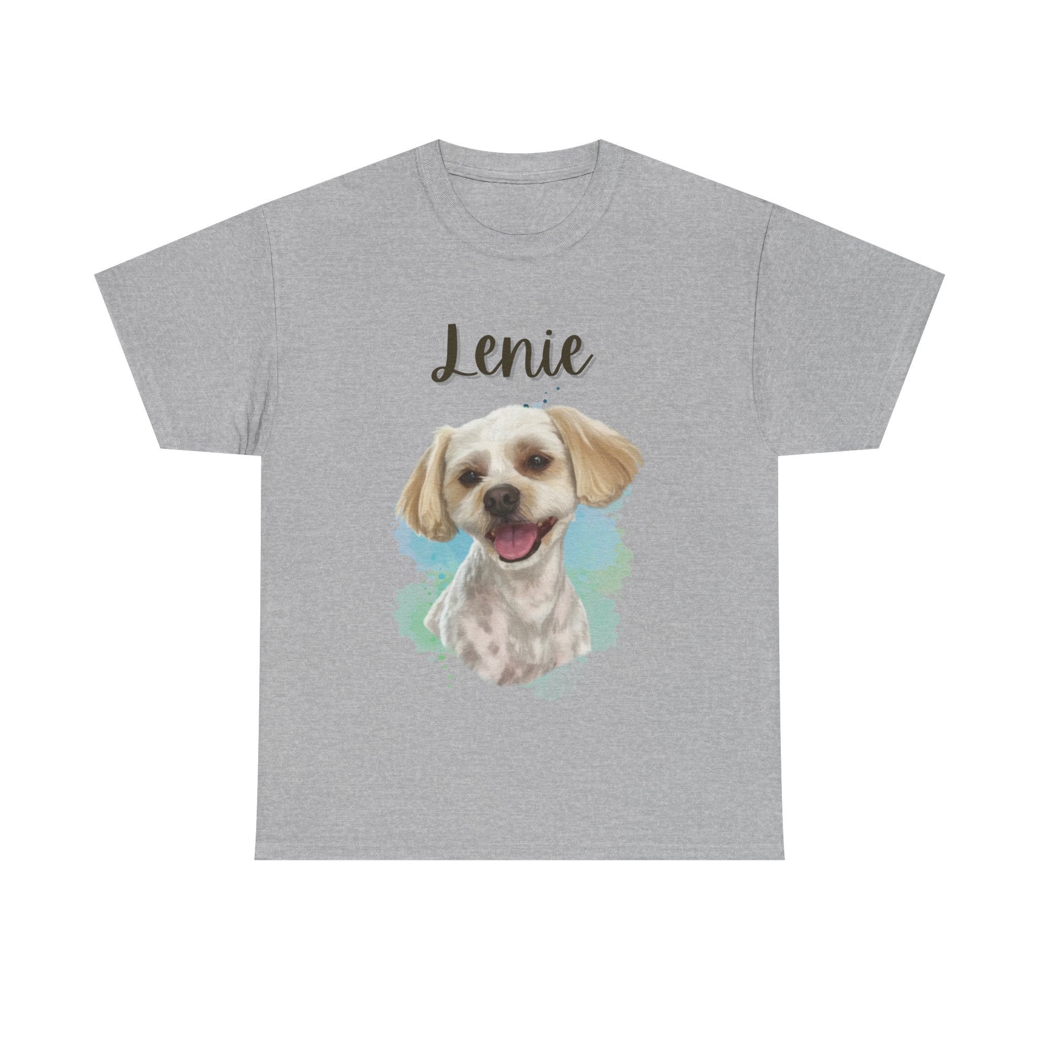 (Lenie) Whimsical Dog Portrait Tee Shirt