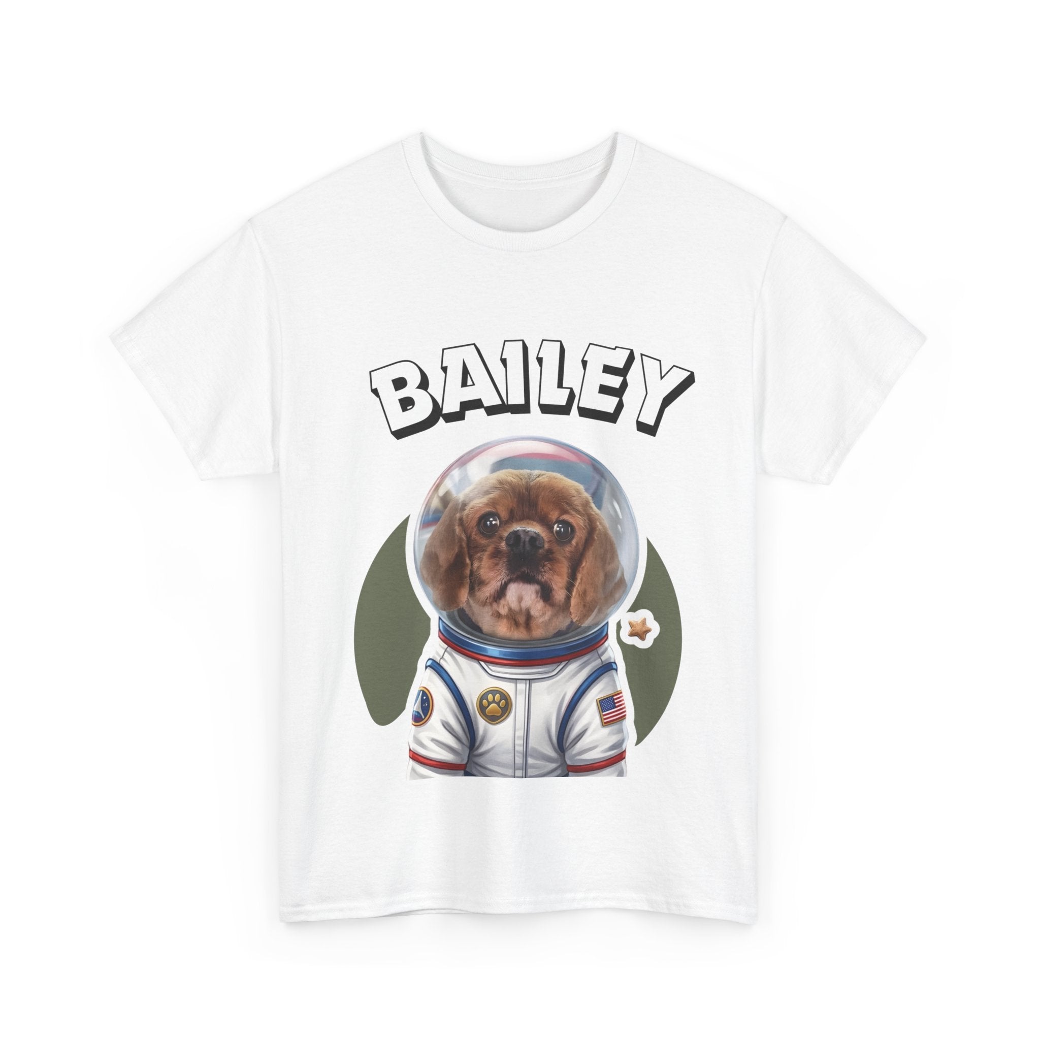 (Bailey) Whimsical Dog Portrait Tee Shirt