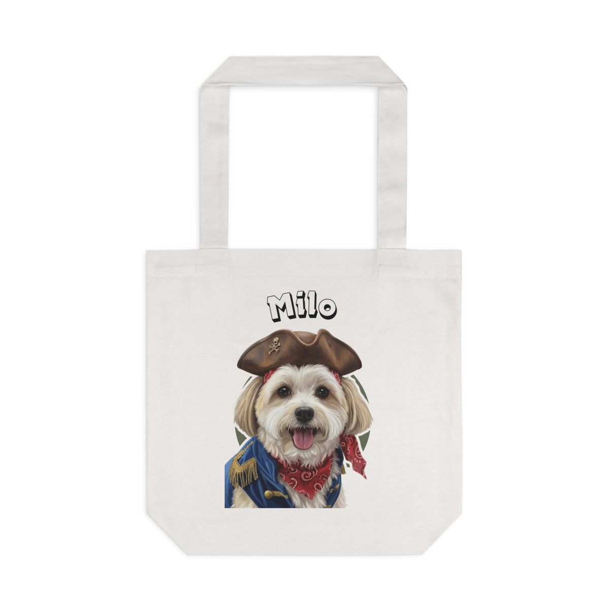 (Milo) Personalized Dog Lover Tote Bag