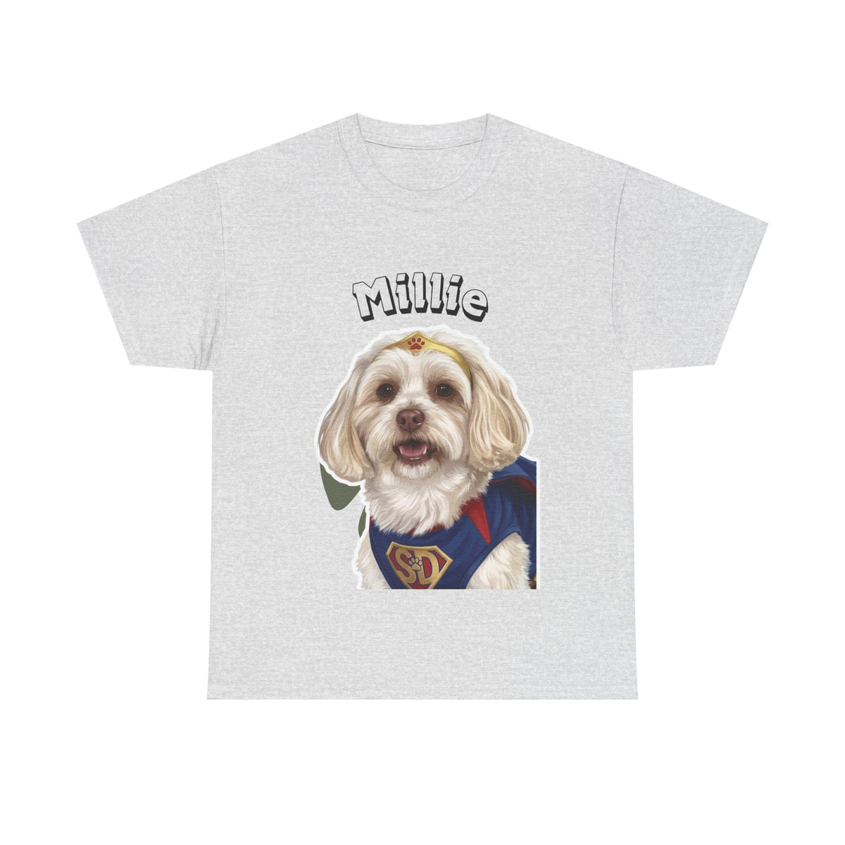 (Millie) Whimsical Dog Portrait Tee Shirt