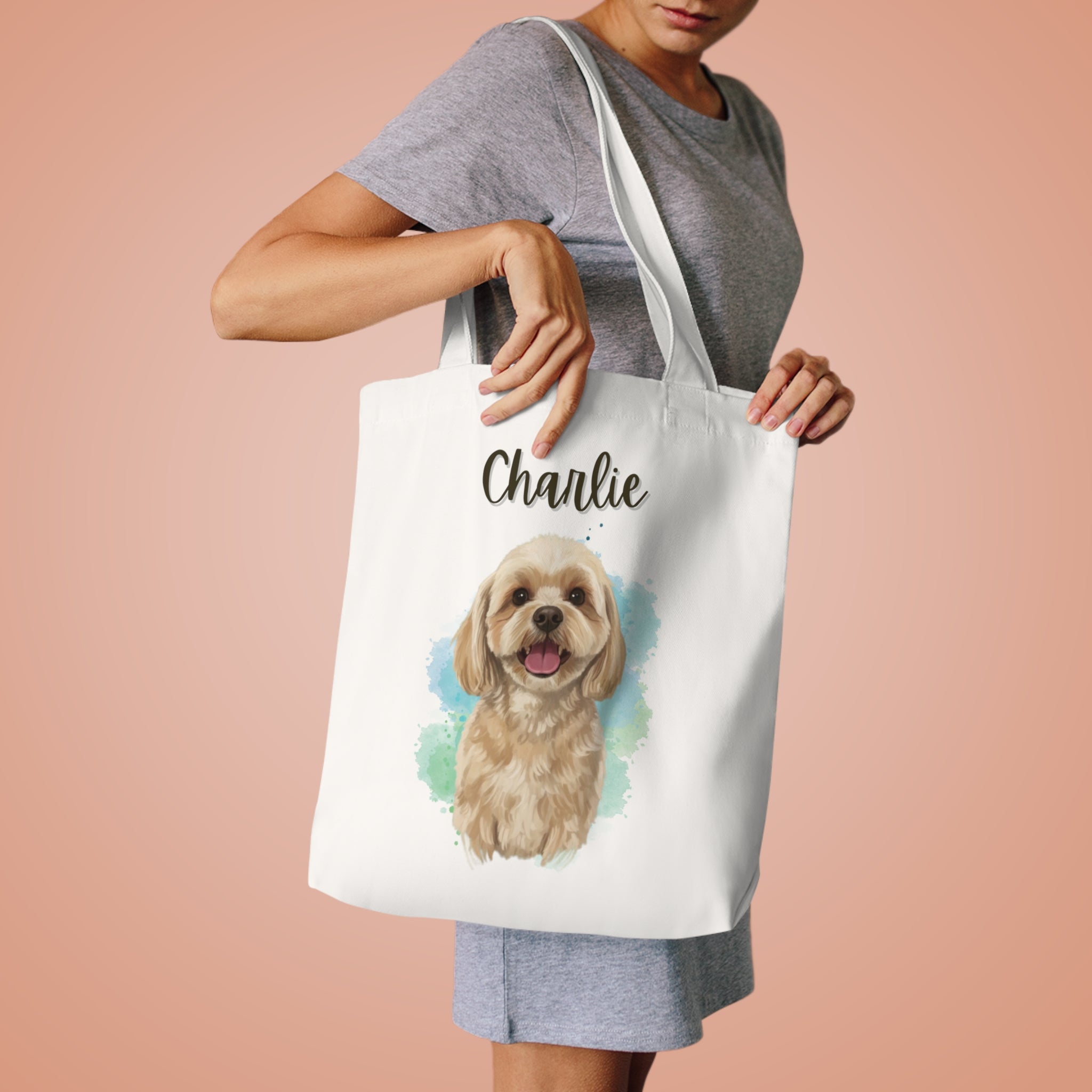 (Charlie) Personalized Dog Lover Tote Bag