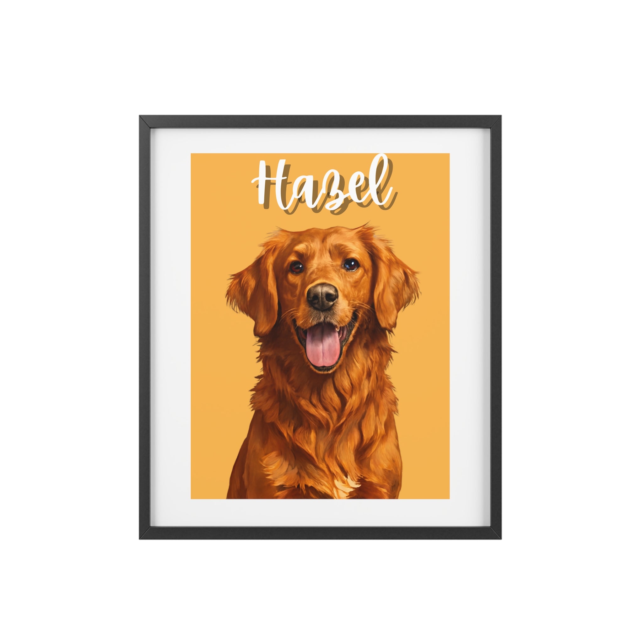 (Hazel) Playful Dog Framed Poster