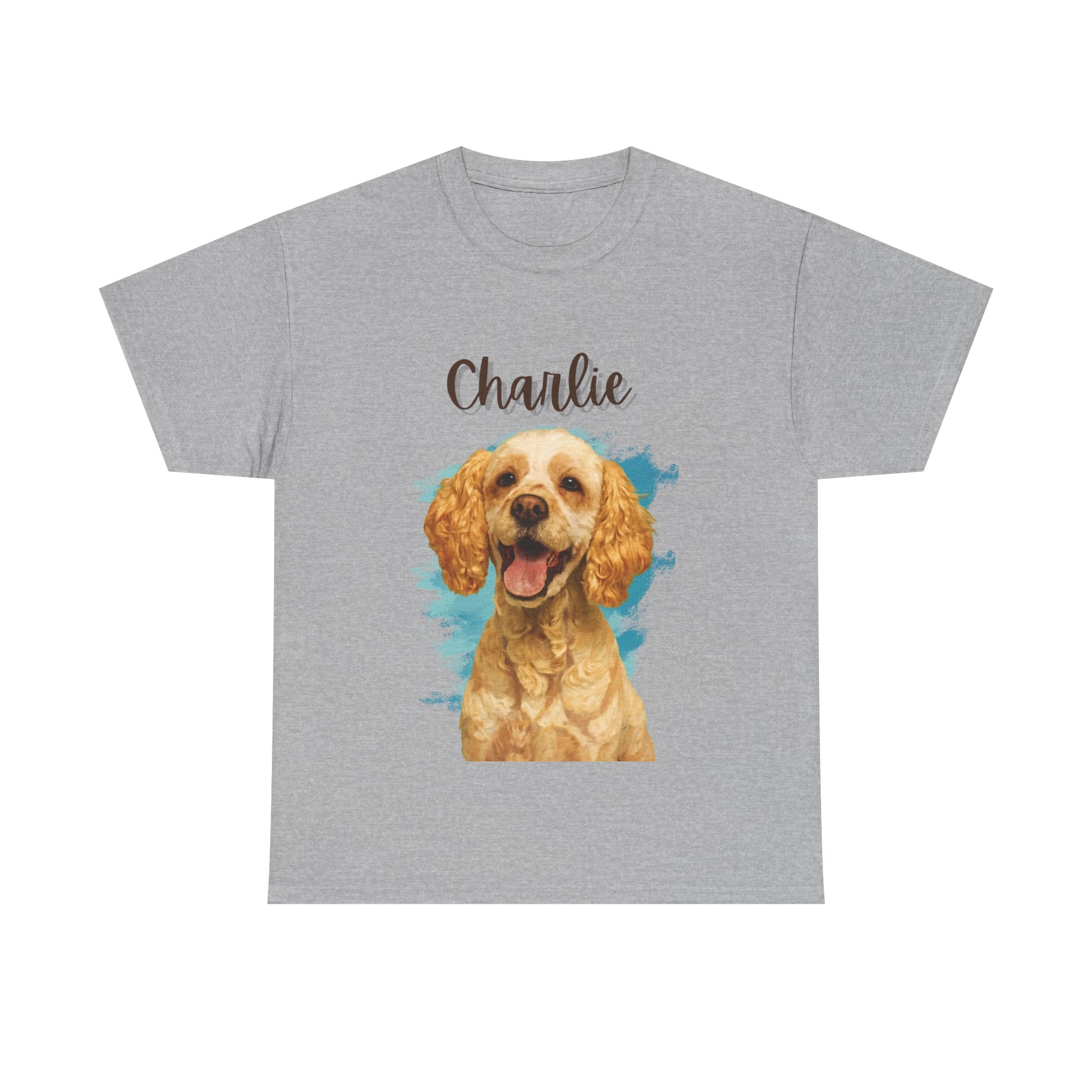 (Charlie) Whimsical Dog Portrait Tee Shirt