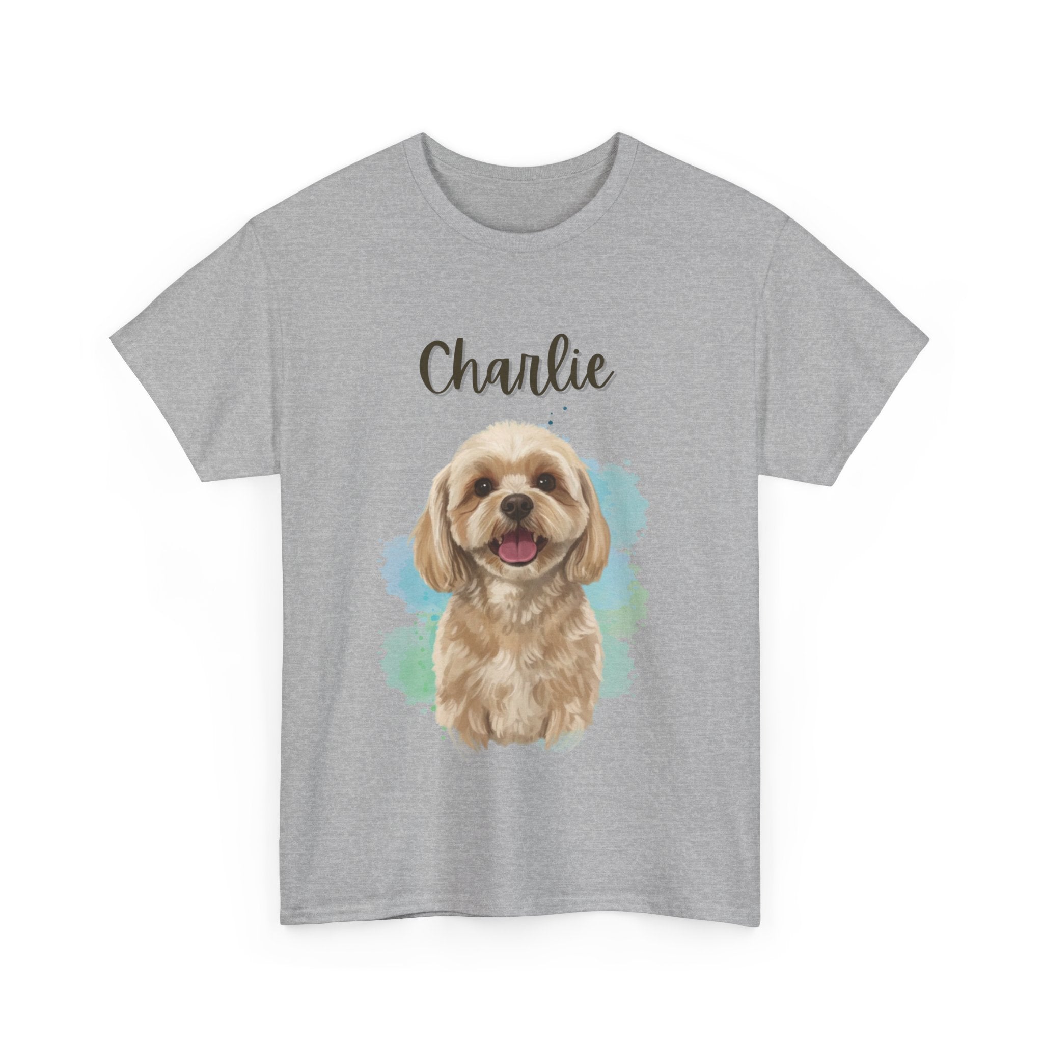(Charlie) Whimsical Dog Portrait Tee Shirt