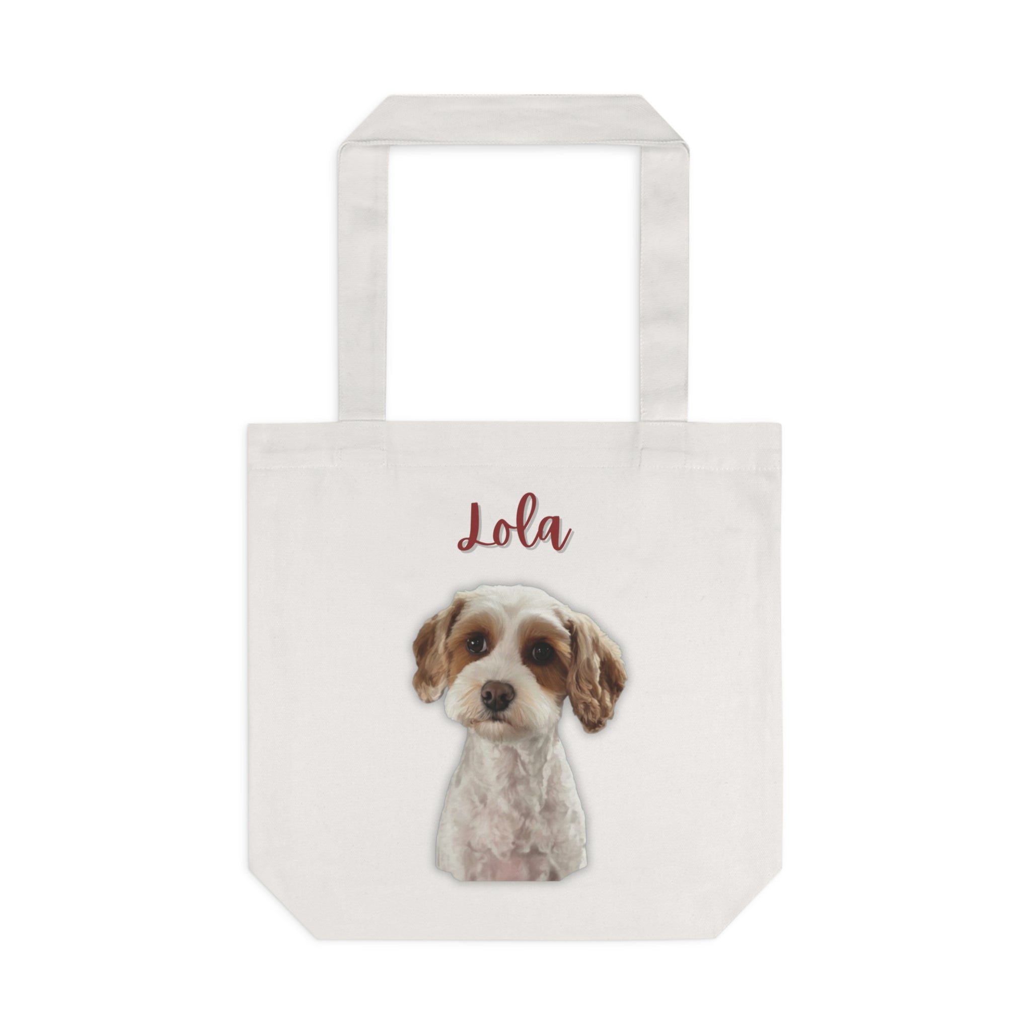 (Lola) Personalized Dog Lover Tote Bag