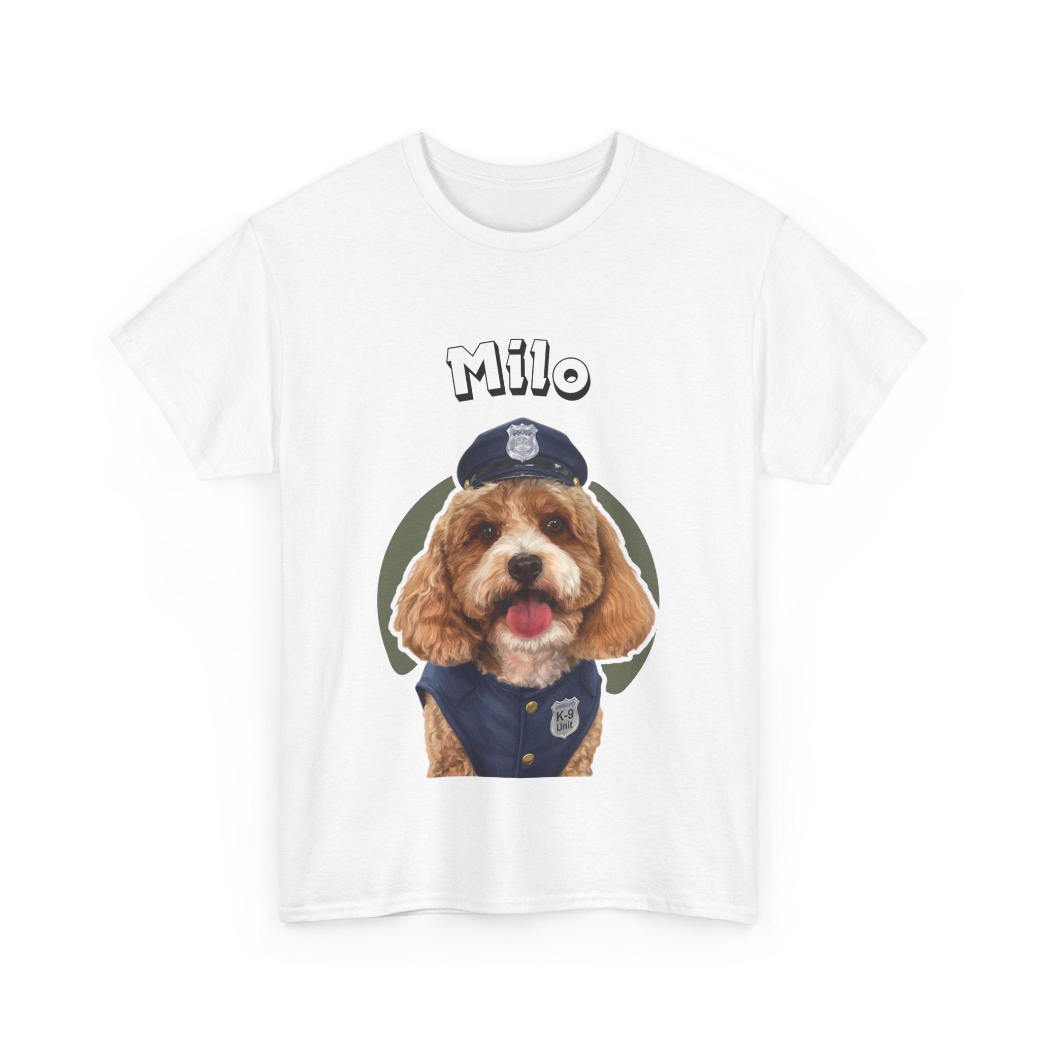 (Milo) Whimsical Dog Portrait Tee Shirt