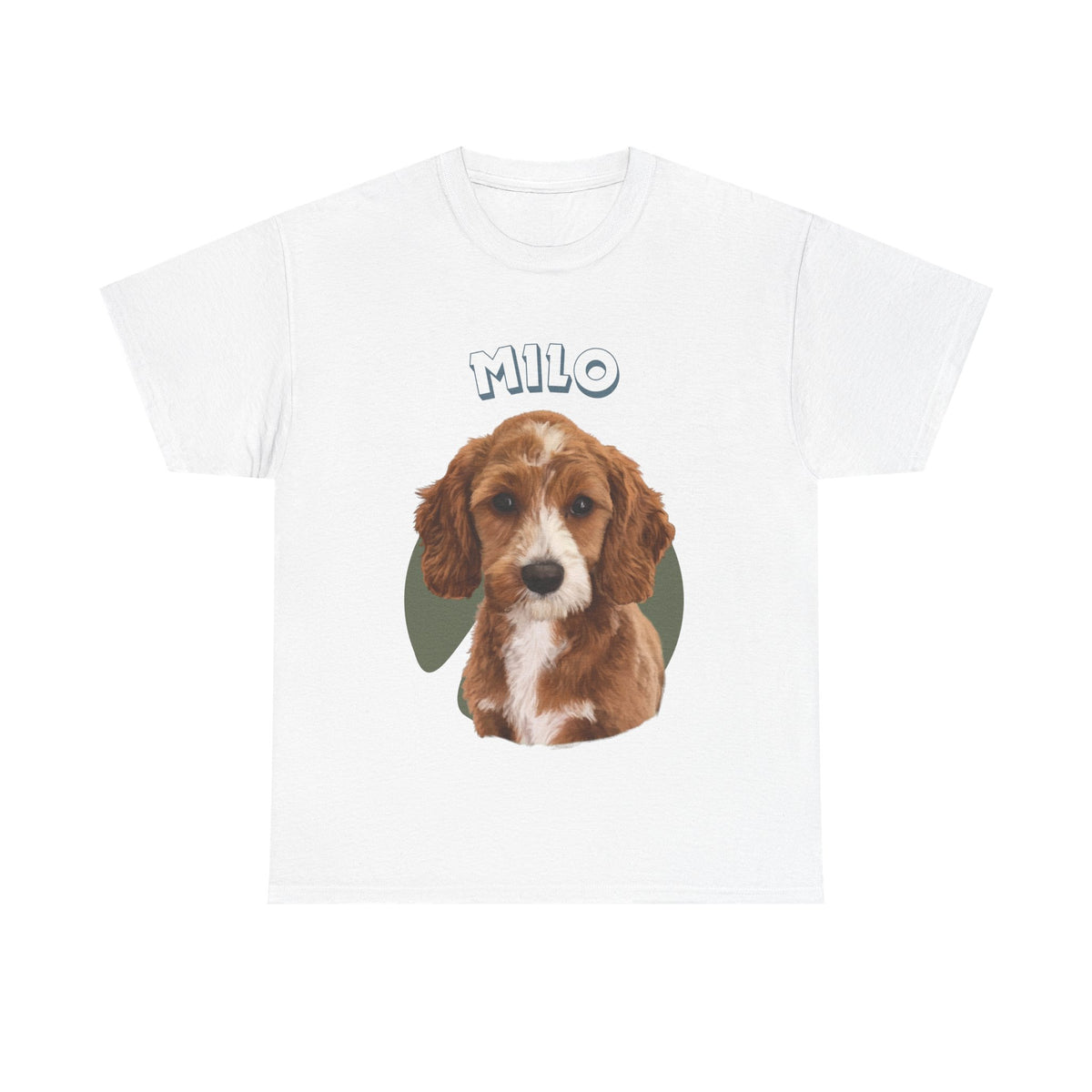 (Milo) Whimsical Dog Portrait Tee Shirt