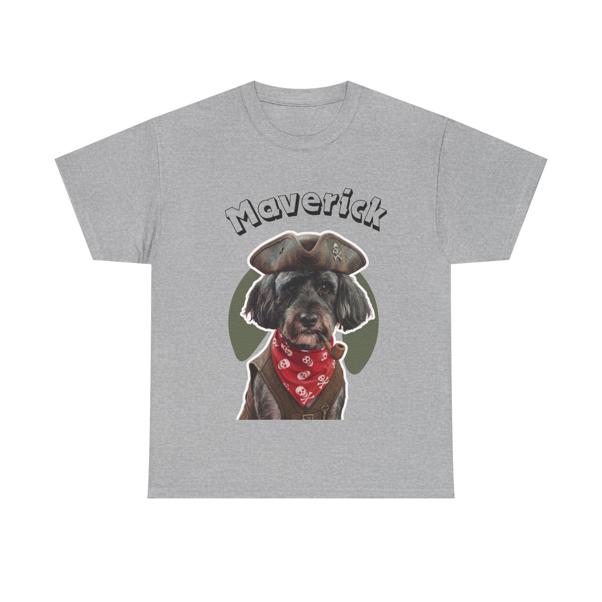 (Maverick) Whimsical Dog Portrait Tee Shirt
