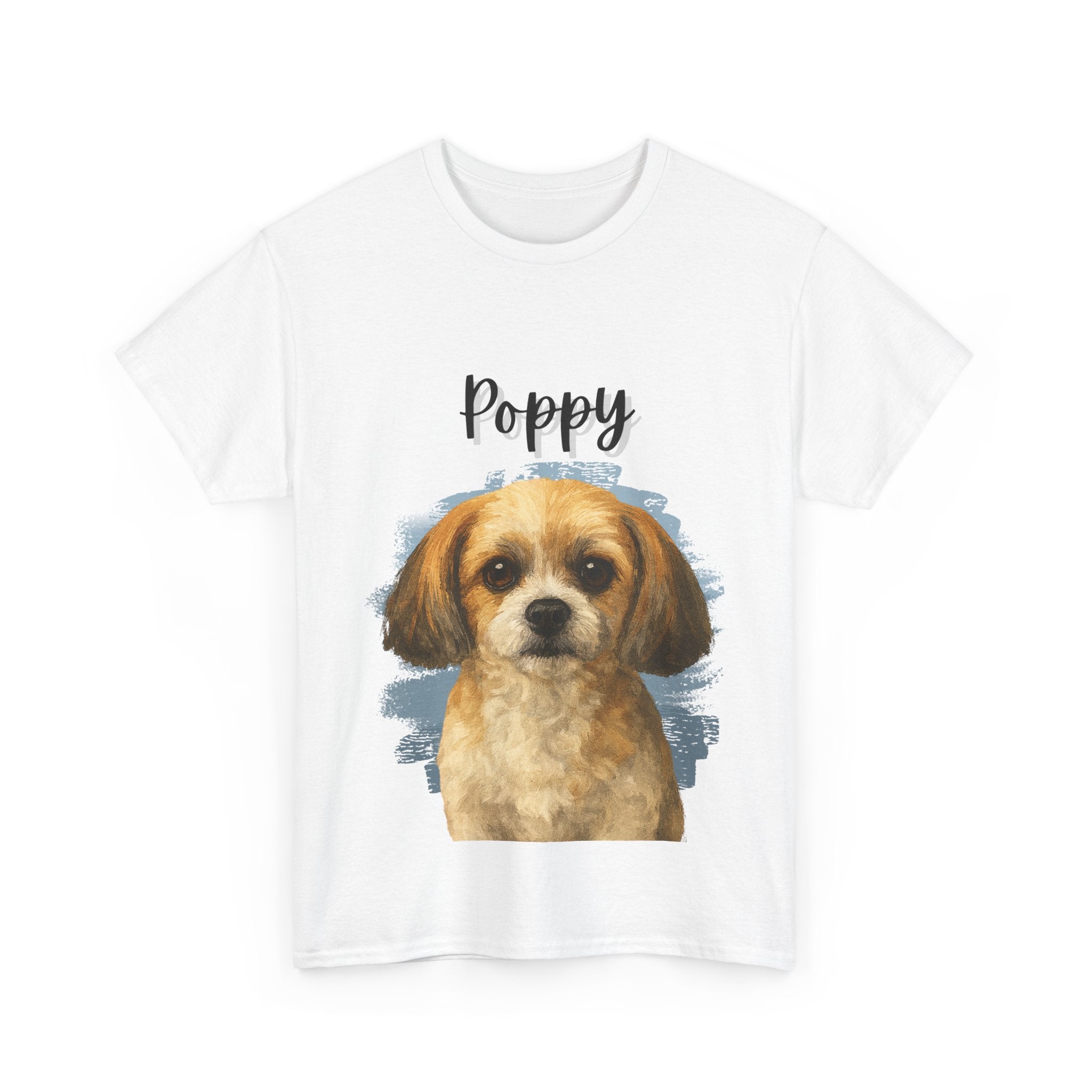 (Poppy) Whimsical Dog Portrait Tee Shirt