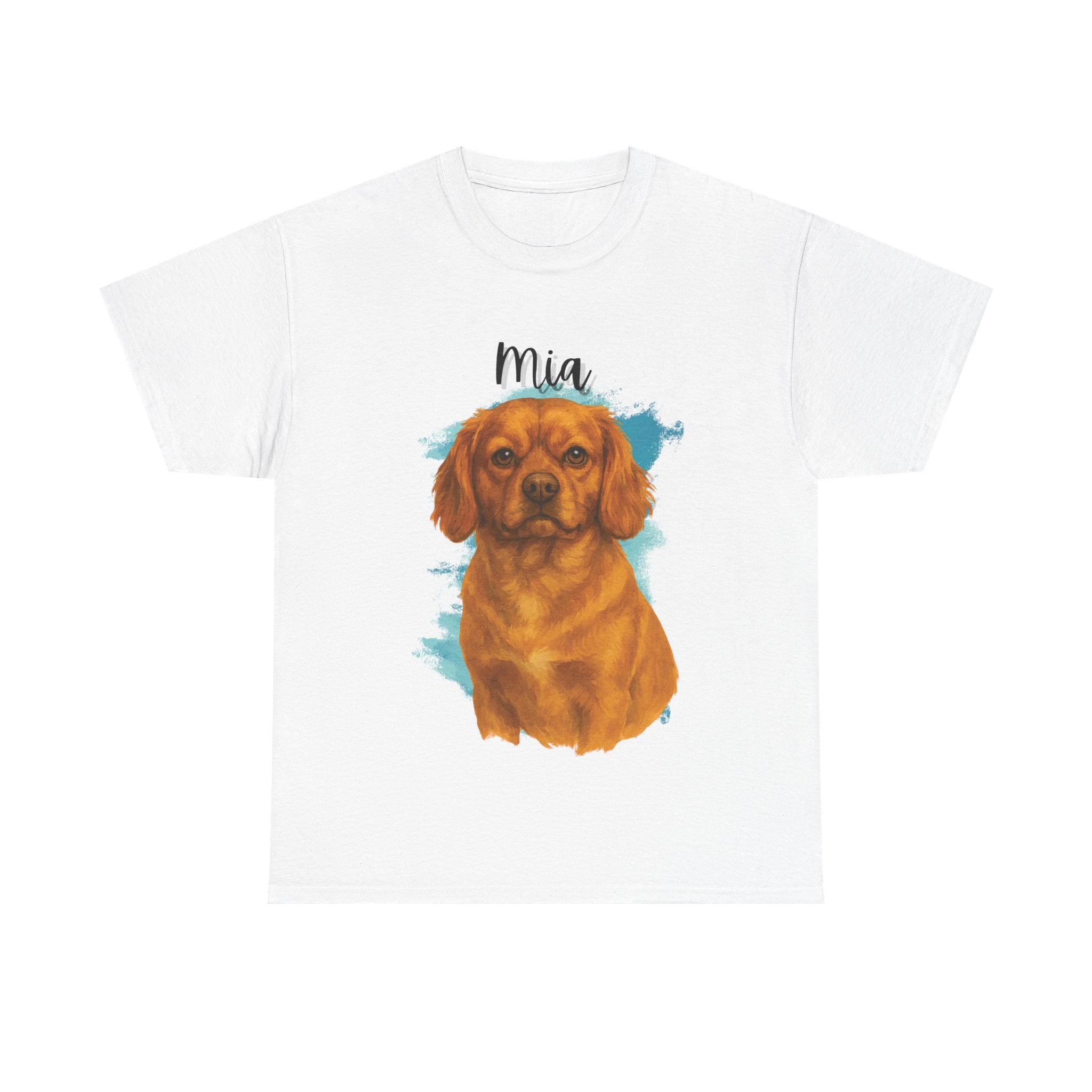(Mia) Whimsical Dog Portrait Tee Shirt