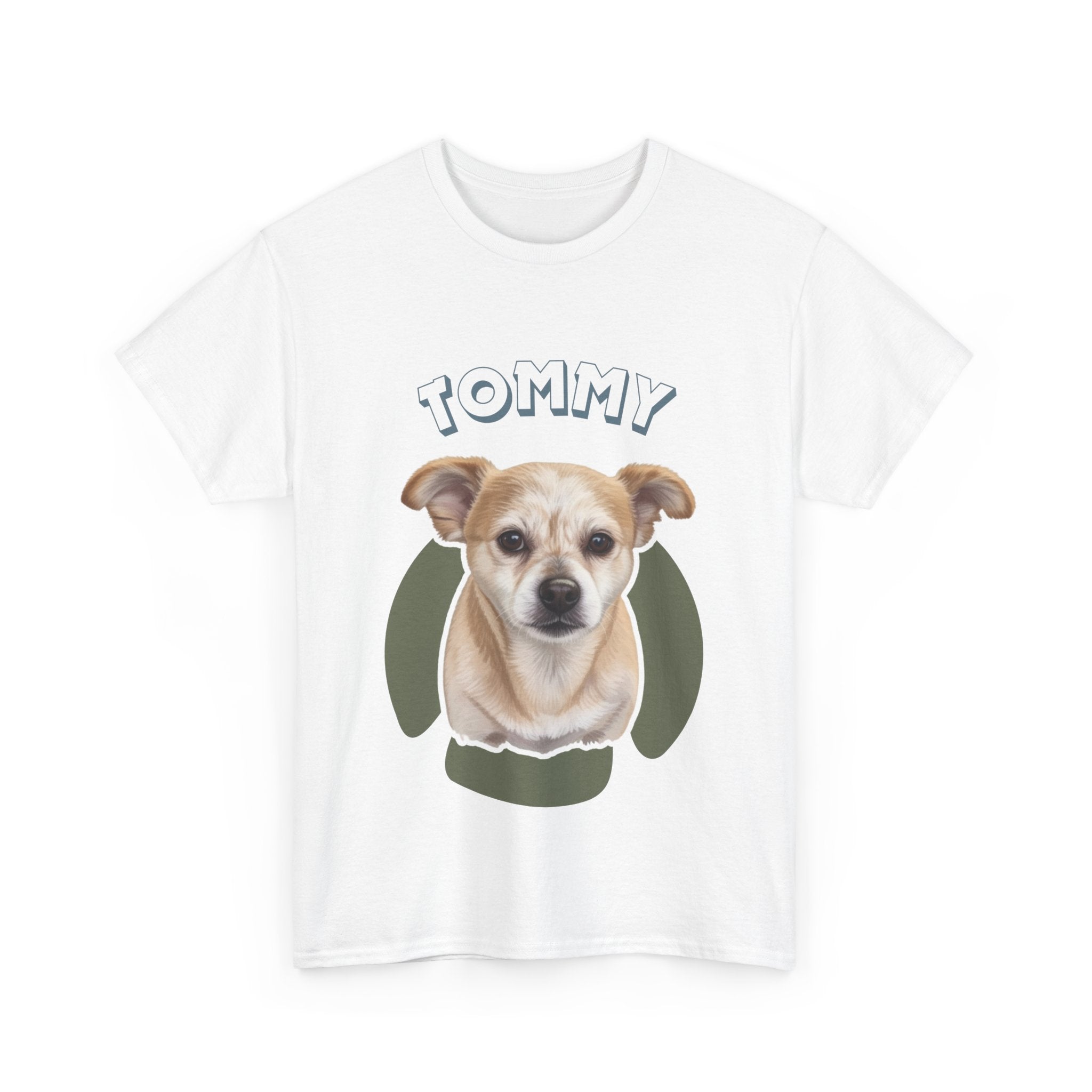 (Tommy) Whimsical Dog Portrait Tee Shirt