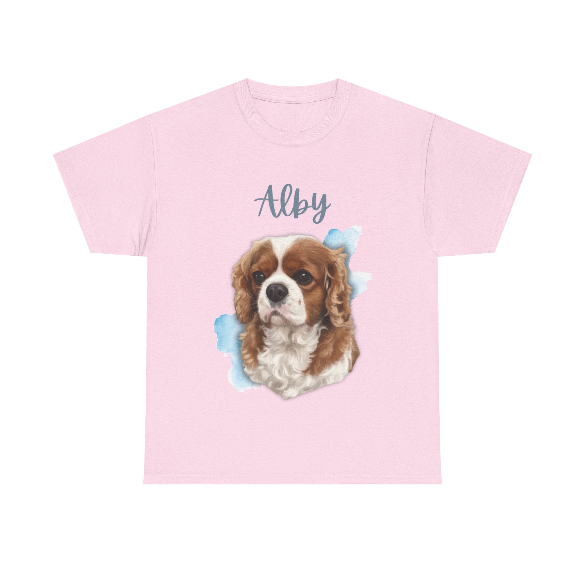 (Alby) Whimsical Dog Portrait Tee Shirt