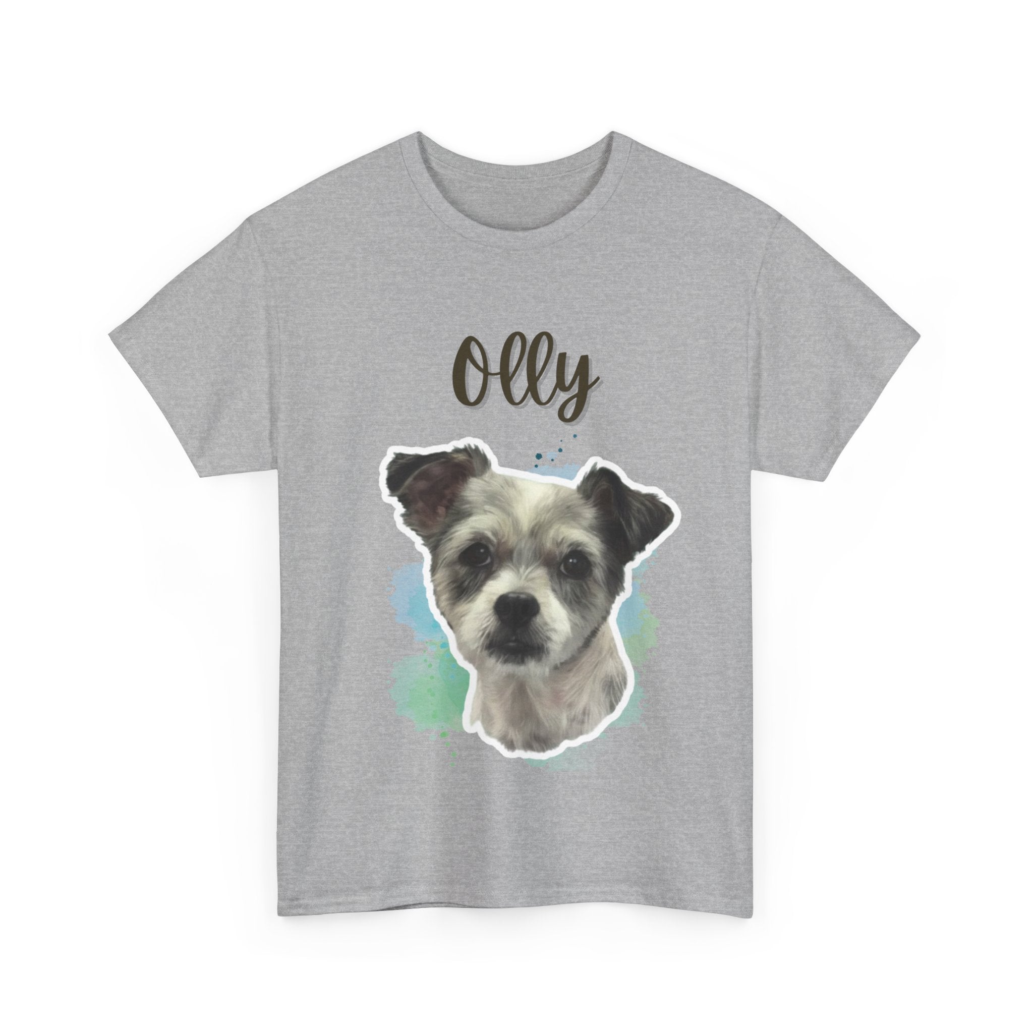 (Olly) Whimsical Dog Portrait Tee Shirt