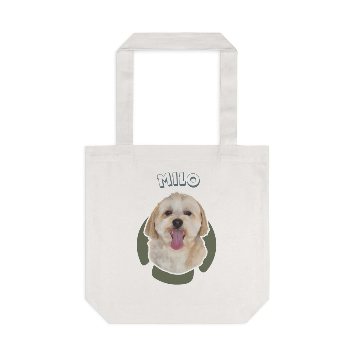 (Milo) Personalized Dog Lover Tote Bag