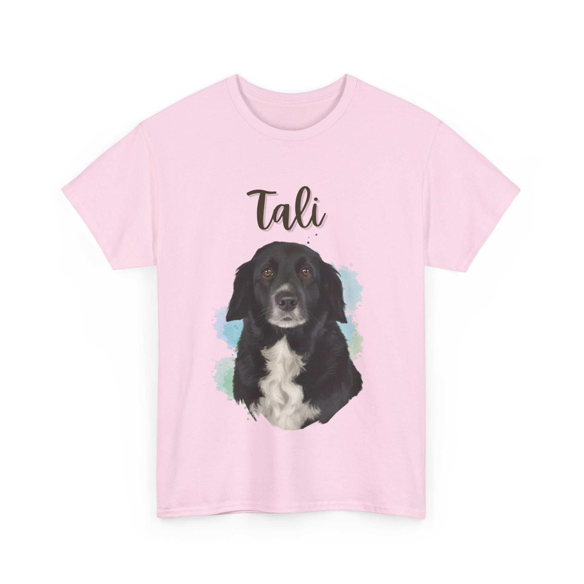 (Tali) Whimsical Dog Portrait Tee Shirt