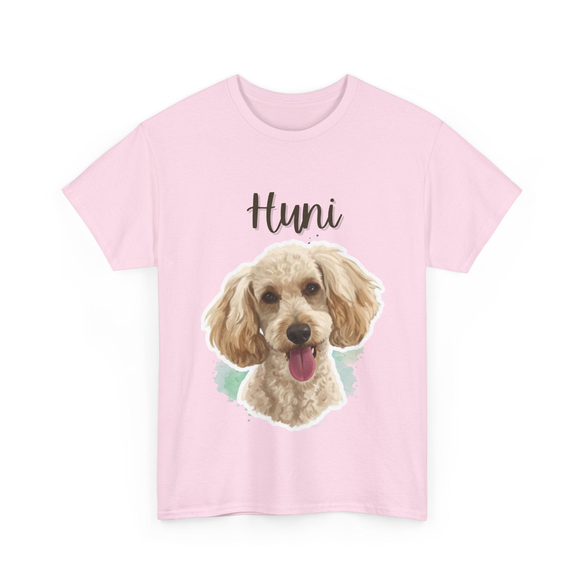 (Huni) Whimsical Dog Portrait Tee Shirt